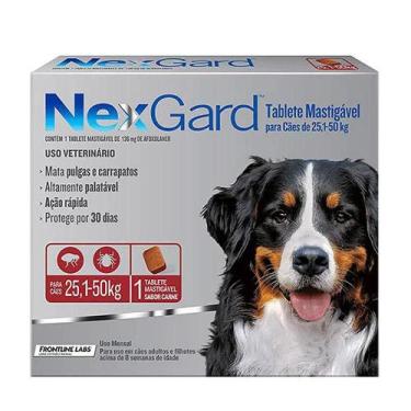 Imagem de NexGard Antipulgas Carrapatos para Cães 25,1-50kg 1 tablete