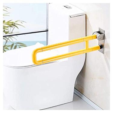 Imagem de HDVLXZLY Corrimões, apoios de braço de apoio, barra dobrável para banheiro chuveiro corrimão vaso sanitário trilhos de aço inoxidável alça de suporte para deficientes e idosos em Wc/75