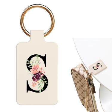 Imagem de Suporte magnético forte com letra A-Z com design floral elegante para bolsa de mão adequado para tampos de mesa, moldura de dobradiça de porta de parede de metal, carrinho de compras, exiba sua