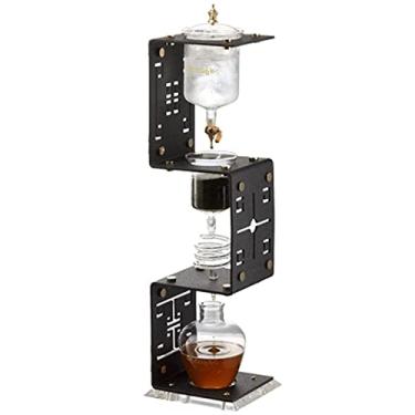 Imagem de pcagfaajmh Cafeteira de sifão criativa filtrada, fermentação fria com suporte de acrílico, torre de gotejamento de vidro gelada para escritório em casa, preto fluindo
