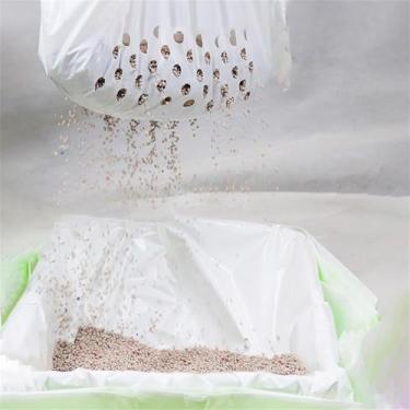 Imagem de Vroomoto Material espesso, menos propenso a perfurações, design com cordão, mantém a caixa de areia limpa, cabe na maioria das bandejas de areia grandes, sacos de filtro de areia de gato, sacos de