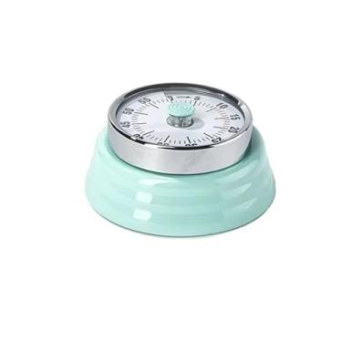 Imagem de Cronômetro De Cozinha Imã Lembrete Mecânico De Aço Inoxidável Contagem Regressiva Casa Analógico(Verde)