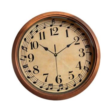 Imagem de Generic Relógio de parede com notas musicais, movimento silencioso, sem -taque, ideal para escolas, cafés e escritórios.