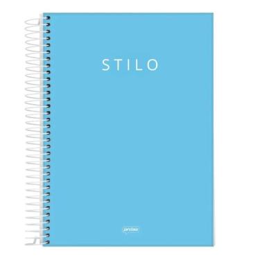 Imagem de Caderno universitario stilo 10m 160 folhas azul pastel cd - Jandaia