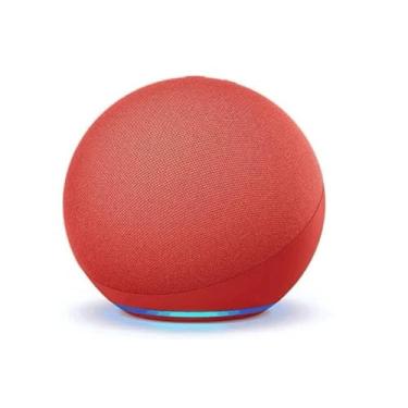 Imagem de Caixa de Som Bluetooth com LED RGB e Comando de Voz via App, 5W, Bateria 15 Horas, Rádio FM, USB, Microfone, Alcance 10 Metros, Portátil (vermelho)