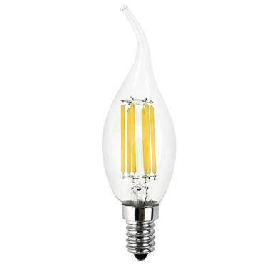 Imagem de Lâmpada LED tipo vela 6W, lâmpada para lustre C35, lâmpada de filamento LED Edison 560LM, equivalente a lâmpada incandescente de 60W E14, branco quente 2700-3000K