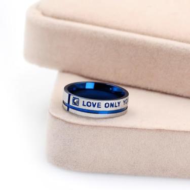 Imagem de Anel elegante para casais, aliança de compromisso de aço inoxidável, anéis românticos para ele, joias chiques combinando para amantes, presente acessível para casais, design minimalista YC6687, Aço