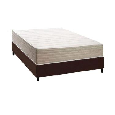 Imagem de Cama Box NOVO + Colchão Espuma Kappesberg D33 Anatômico Carmine + Base CRC Corano Brown