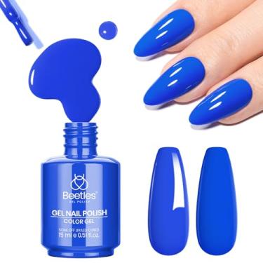 Imagem de Esmalte de gel azul beetles - 15 ml, uma cor, um frasco, esmalte de gel azul royal, lâmpada de LED UV, arte de unhas, frasco colorido para todas as estações, manicure