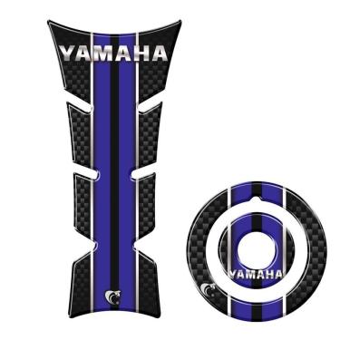 Imagem de Kit Protetor De Tanque E Bocal Moto Yamaha Azul Azul E Preto