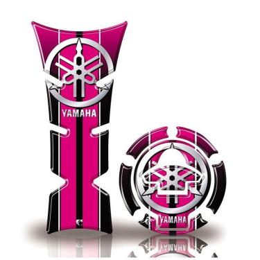 Imagem de Kit Protetor De Tanque E Bocal Moto Yamaha Diapasão Rosa Rosa