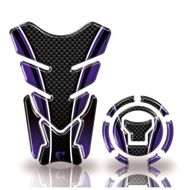 Imagem de Adesivo Protetor Tanque E Bocal Honda Acima 2018 Carbono Azul