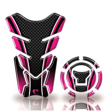 Imagem de Adesivo Protetor Tanque E Bocal Honda Acima 2018 Carbono Pink