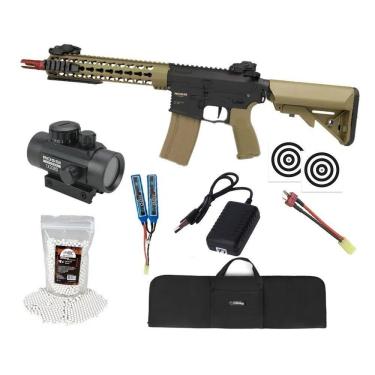 Imagem de Rifle Airsoft Ar15 Neptune 10 Short Tan Et Keymod + Kit Pro