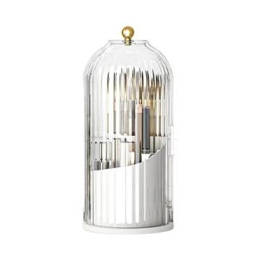 Imagem de 360 graus Suporte Rotativo De Luxo Para Pincéis De Maquiagem Com Tampa