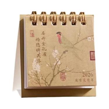 Imagem de Mini Calendário De Mesa 2026 Simples Criativo Com Espiral, Pequena Dec