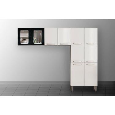 Imagem de Cozinha Modulada Bertolini Evidence 3 Peças (2aéreos+1paneleiro) Cpt58 Branco-preto-bertolini