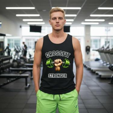 Imagem de Camiseta Masculina Regata Dry Fit Treino Esporte Leve - LD, Preta cros