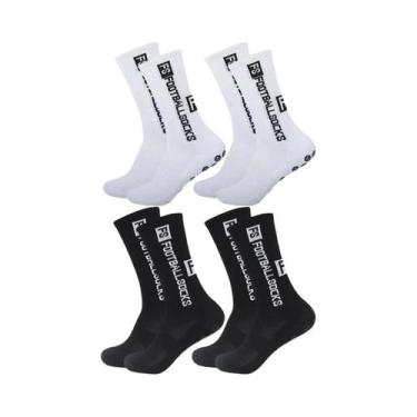 Imagem de Meias Unissex Para Futebol, Basquete, Rugby E Corrida, 4 Pares, Meias 