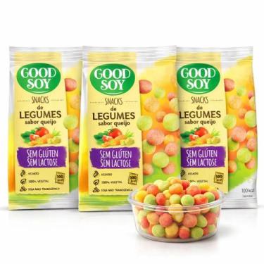 Imagem de Kit 3 Snacks De Soja Goodsoy S/ Gluten Legumes E Queijo 25G