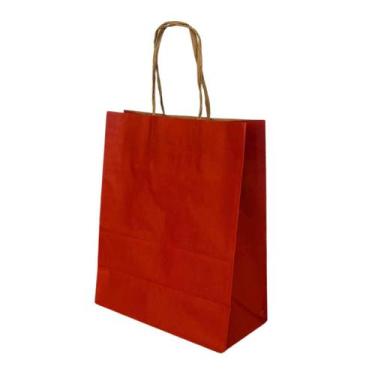 Imagem de Kit 10 Sacola Papel Kraft Presente Natal 17,5X8,5X21,5Cm - Db