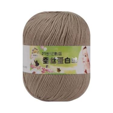 Imagem de Fio De Seda 50g Para Tricô Manual, Crochê, DIY, Meias, Suéter, Coberto