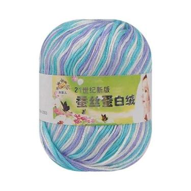 Imagem de Fio De Seda 50g Para Tricô Manual, Crochê, DIY, Meias, Suéter, Coberto