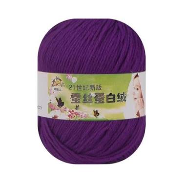 Imagem de Fio De Seda 50g Para Tricô Manual, Crochê, DIY, Meias, Suéter, Coberto