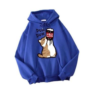 Imagem de Moletom Masculino Casual Harajuku Com Capuz De Gato De Desenho Animado