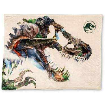 Imagem de Cobertor infantil plush Franco Jurassic World Rebirth toque de seda 116 cm x 152 cm leve para cama e sofá
