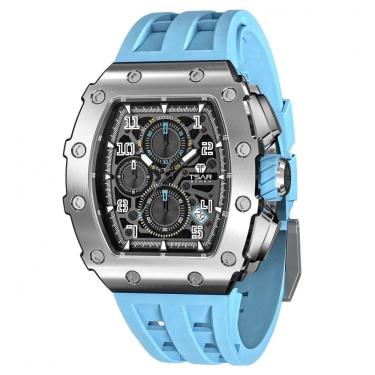 Imagem de TSAR BOMBA Relógio Masculino Luxo à Prova d`Água 50m com Movimento Quartzo Japonês e Pulseira de Silicone