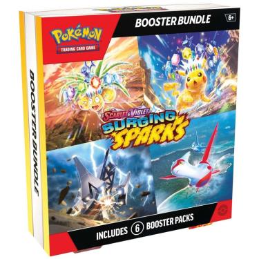 Imagem de Conjunto boosters Pokémon TCG Scarlet & Violet Surging Sparks Booster Bundle Pokémon multicolorido com 6 pacotes de cartas