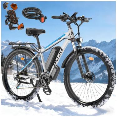 Imagem de Bicicleta Elétrica PUJH para Adultos, Motor de 1500W, 48V 17.5Ah 840Wh, 29` Ebike Rápida, 32 mph 3080 Milhas, Suspensão Dianteira Freio