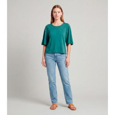 Imagem de Blusa Feminina Com Manga Godê Infinita Cor Verde, G, Verde