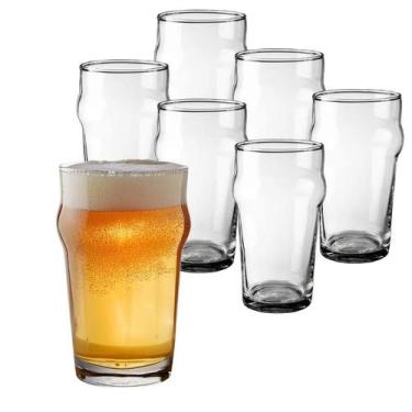 Imagem de Kit 6 Copos Vidro Alto Chopp Pint Nonic Stout Cerveja 560ml - CLICK HO