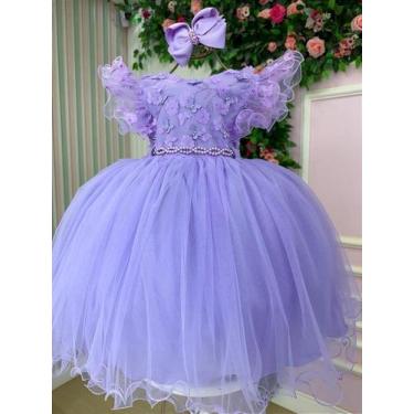 Imagem de Vestido Infantil Lilás com Renda para Casamentos e Festas - Angelie, 3