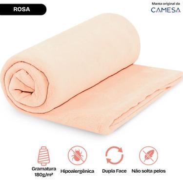 Imagem de Manta Casal 180x220cm Microfibra Soft Macia Fleece Camesa, ROSA