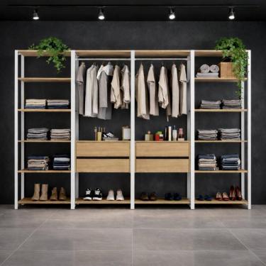 Imagem de Guarda-Roupa Closet Modulado Texas 4 Gavetas 270cm Multimóveis MP4787