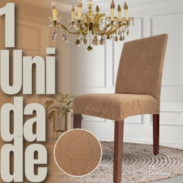 Imagem de Capa de Cadeira Linha Gold Francesa - Marrom/Caramelo - OK Darling