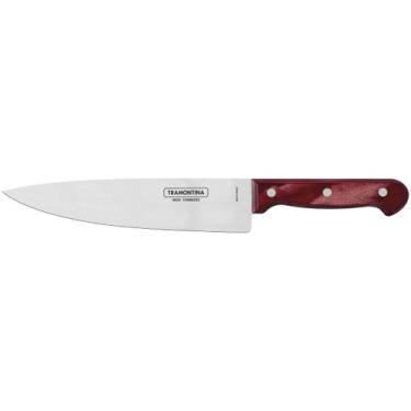 Imagem de Faca Chef 8 Tramontina Polywood Com Lâmina Em Aço Inox E Cabo De Madei