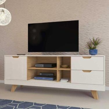 Imagem de Rack Para Tv Até 65 Michigan Com 2 Gavetas E 4 Nichos Off White/carval