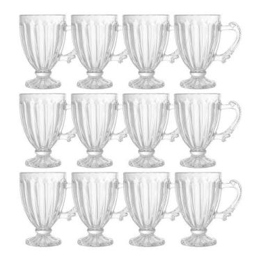 Imagem de Jogo 12 Xícaras De Café Vidro Transparente Imperial Cristal 100ml Lyor