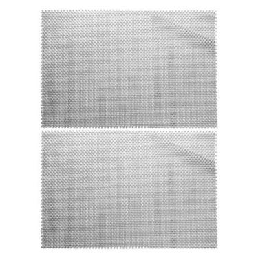 Imagem de Jogo 2 Lugar Americano Retangular Mesa Pvc Antiderrapante Cinza 45x30c