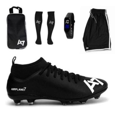 Imagem de Chuteira Botinha De Campo + Meião + Relógio + Porta + Short-Masculino