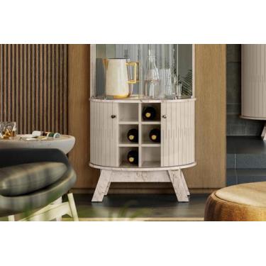 Imagem de Cristaleira Marina Calacata/Off White - VRK COMERCIO ON-LINE - MADETEC