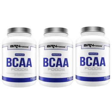 Imagem de Kit 3x PREMIUM BCAA 120 cáps – BRN Foods-Unissex