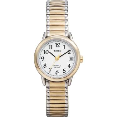 Imagem de Timex Relógio feminino T2H491 Easy Reader 25 mm de aço inoxidável com pulseira de expansão
