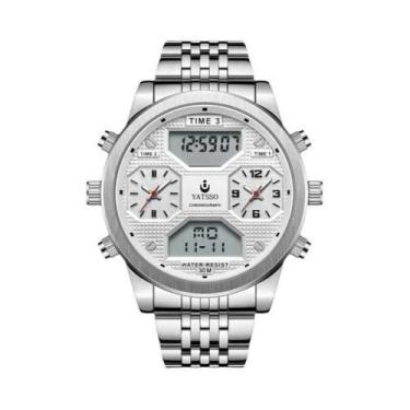 Imagem de Relógio De Quartzo Cronógrafo Masculino Com Mostrador Grande, Triplo M