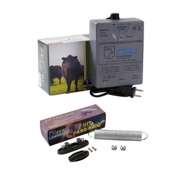 Imagem de Eletrificador Cerca Elétrica Para Pequenas Propriedades 2.500m 2TT3 Bivolt + Kit Para-raios - Zebu