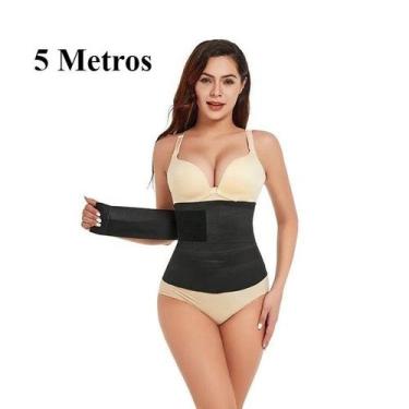 Imagem de Cinta Modeladora INVISÍVEL Faixa Cintura Queima Gordura Preta Wrap Wai